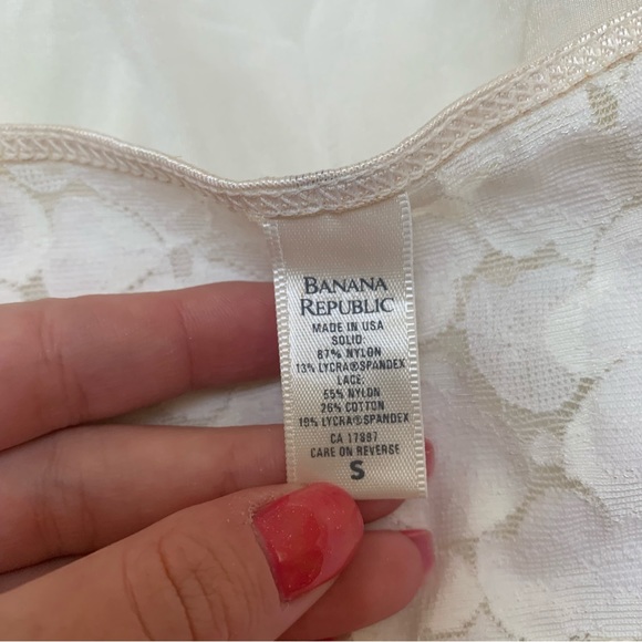 Banana Republic Y2K Cream Floral Lacy Babydoll Slip Mini Dress Size Small - Picture 4 of 4
